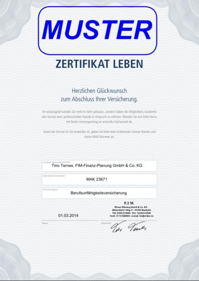 Dieses Zertifikat bekommen Sie fr einen BU Fachanwalt