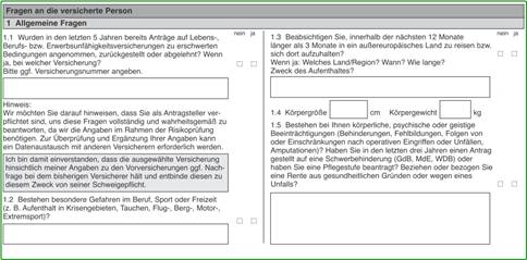 Die eingeschrnkten Gesundheitsfragen der Berufsunfhigkeitsversicherung Aktion 2014 Signal Iduna